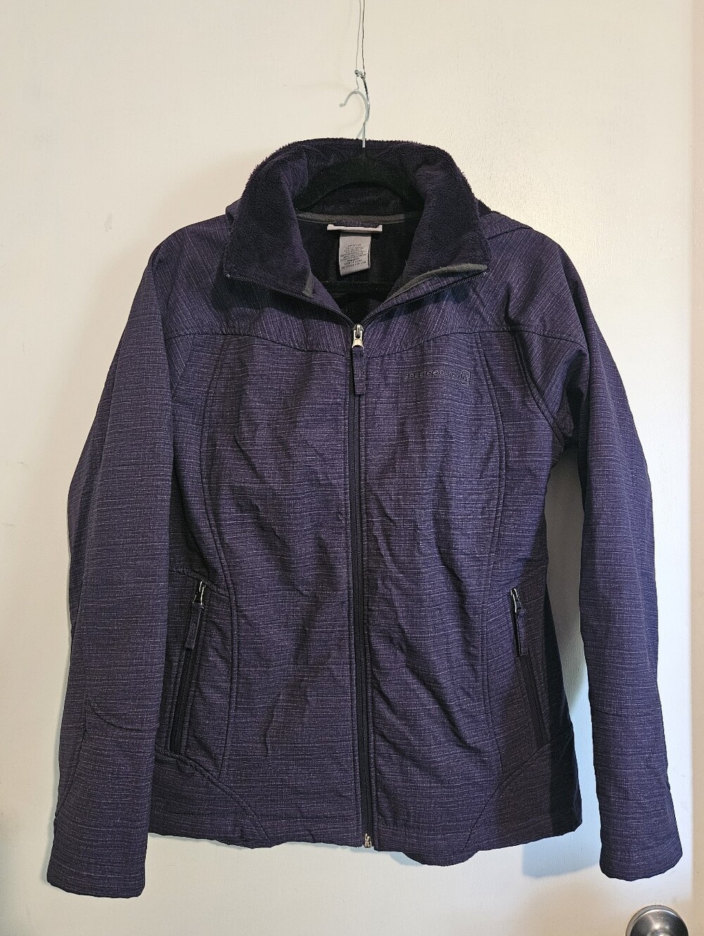Free Country Women’s Medium Purple Faux Fur Lined Jacket Detachable Hood